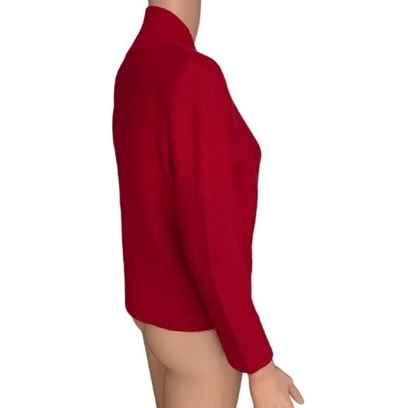 Marisa Christina  Red Cardigan Soft 100% Merino Wool size M - Picture 2 of 6